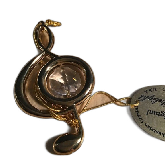 The Original Crystal Delight Treble Clef 24K Gold Plated Australian Crystal - Picture 2 of 2